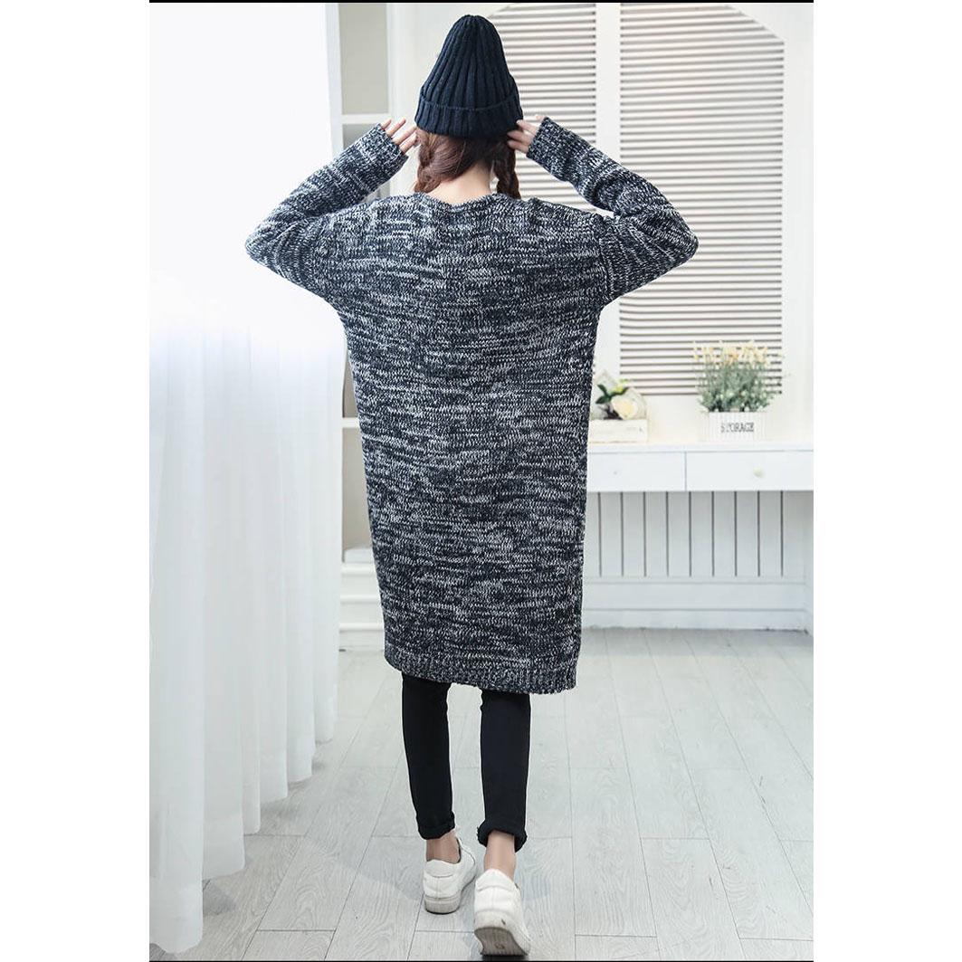 Loose and Plus-sized Long Sleeve Knitted Cardigan Women's Korean-style Students Mid-length