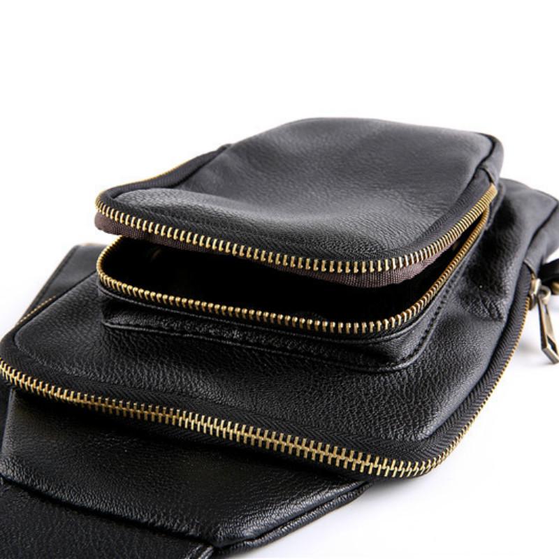 Chest Bag Men's Waterproof Multi-layer Zipper Solid Color Messenger Bag Outdoor Sports Shoulder Bag