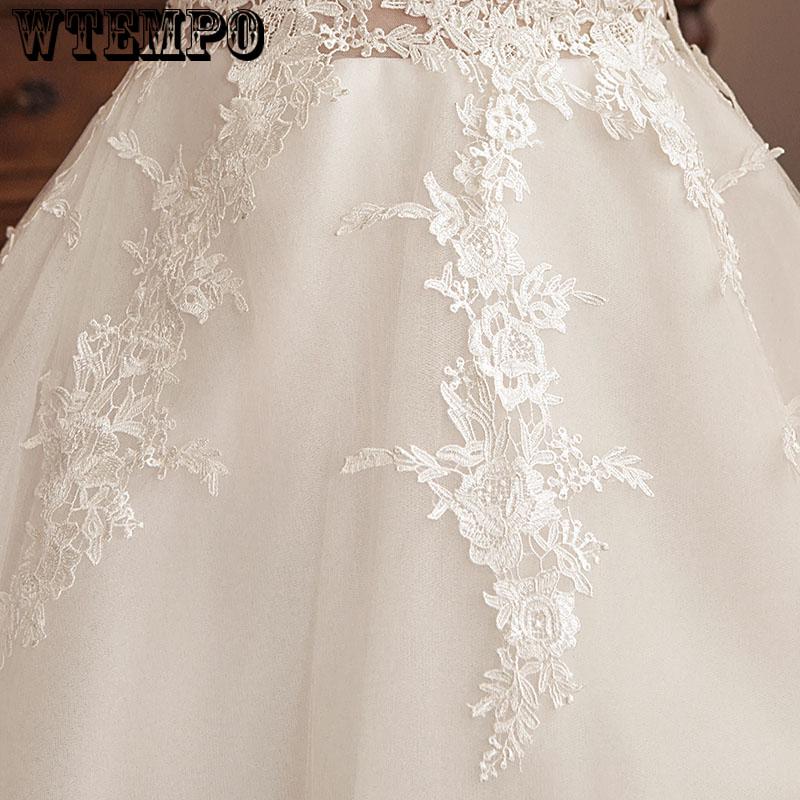 Long Sleeves  Lace Wedding Dresses backless bridal gown dress White Ball Gown Wedding Dresses