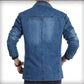 Men's Denim Casual Suit Jacket Spring and Autumn Loose Large Size Outerwear V Neck Denim Casual Jacket Long Sleeves Jackets