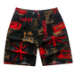Summer Linen Quick-drying Shorts Printed Big Pants Men's Loose Large Size Cotton and Linen Beach Pants