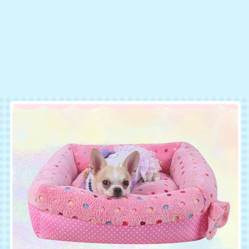 New Winter Warm Pet Bed For Dogs Cat Soft Cotton Dog Cat Bed Puppy Dot Print Cats House Plush