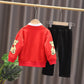 Boys and Girls Spring and Autumn Suits 1-5 Years Old Sweatshirt Shirt Suit Casual Suit Home Service Three-piece Sets