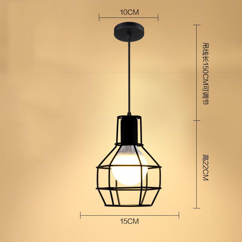 Retro Industrial Iron Cage Chandelier Hanging Lights LED Pendant Lamps for Kitchen Living Room