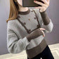 Temperament Ladies Fan Base Shirt Women's Round Neck High Waist Slim Knit Sweater Short Short Sweater Warm and Comfortable