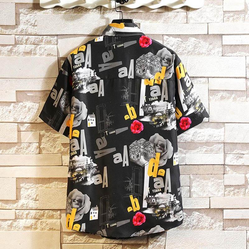 Summer Short-sleeved Men's Shirt Ins Trend Printing Loose Large Size Casual All-match Shirt Jacket