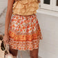 Woman Skirts Bohemian Style Pleated Skirts Summer Mini Skirt Loose A-line Short Floral Print Skirts Elastic Waist Casual Skirt