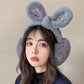 Women's Winter Soft Cute Rabbit Ear Bowknot Sequins Earmuffs Warm Cycling Ear Protection Windproof Antifreeze Plush Ear Pad Cover Rabbit Ears Earflap