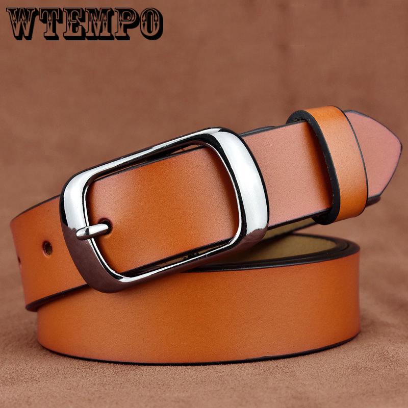 Leather Belts for Women Jeans Strap Vintage Metal Pin Buckle Fashion Style Trouser Cummerbunds