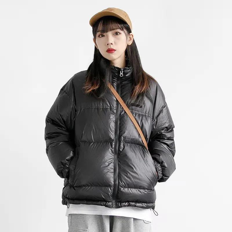 Winter Women's Down Jacket Korean Style Loose Short Jacket Thickened Warmth Stand-collar Couple Jacket