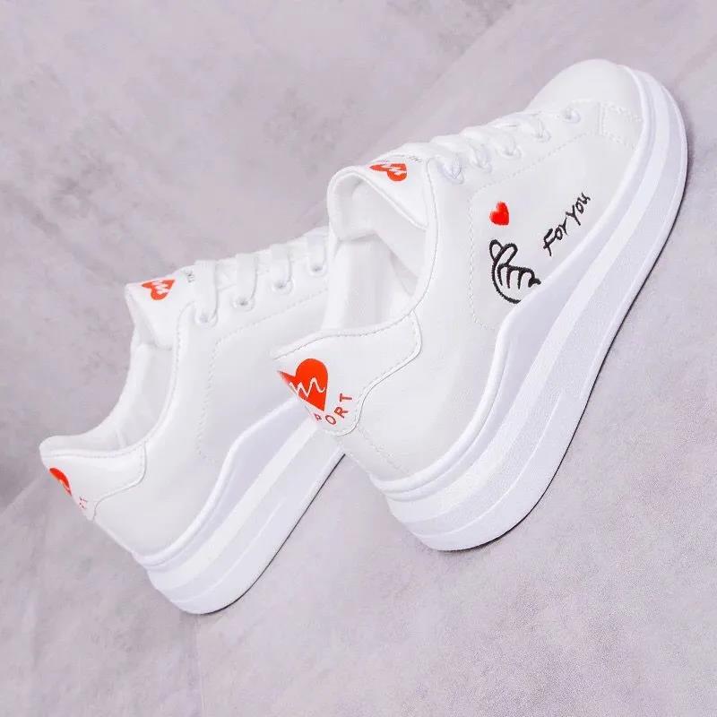 Little White Shoes Female Korean Style Flat Student Board Shoes Shoes Hong Kong Style White Shoes