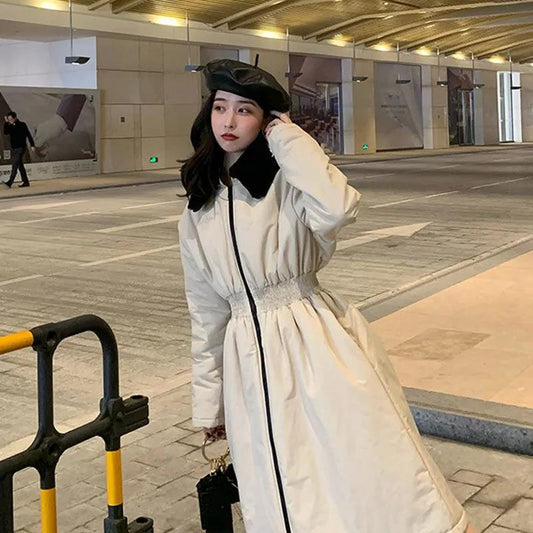 Winter Thick Cotton-padded Jacket Parker Cotton-padded Jacket Women's Mid-length Korean Tooling Down Jacket Loose Jacket