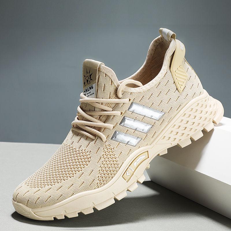 Men's Shoes Korean Breathable Flying Woven Shoes Casual Sports Wild Men's Running Shoes Lightweight and Deodorant