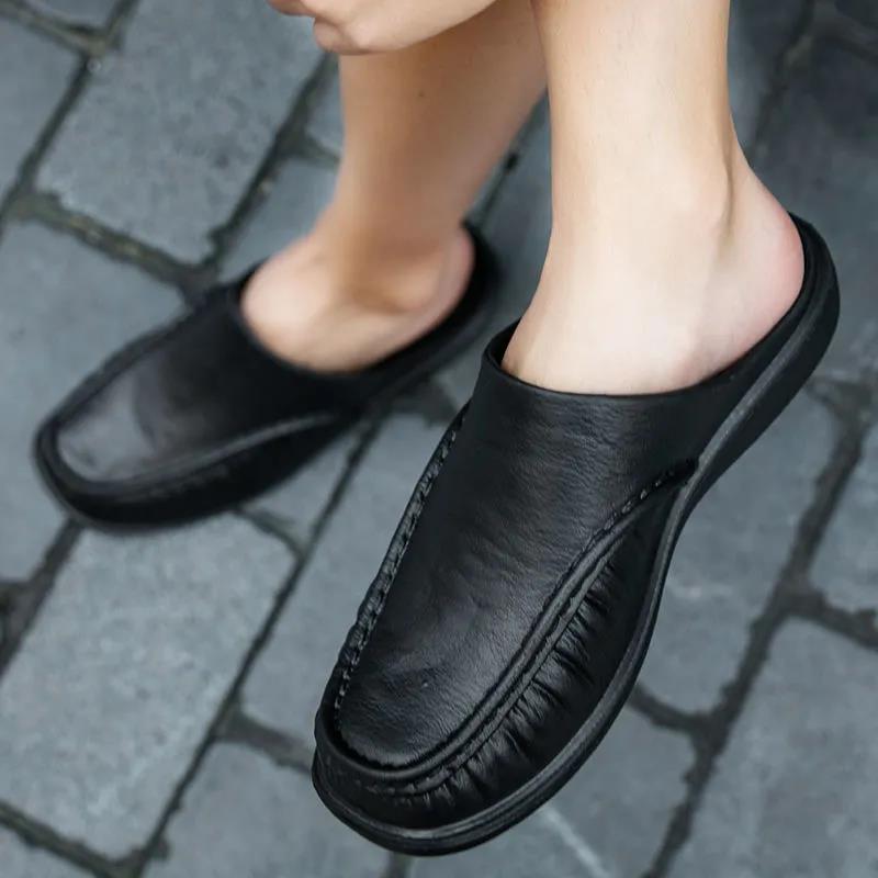 Summer Korean Version of The Trend of Non-slip Baotou Half Slippers One Pedal Lazy Shoes Large Size Sandals