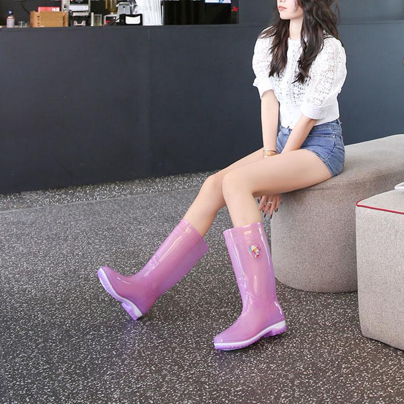 Jelly Rain Shoes Women's High Tube Water Boots Anti-skid Boots Women's Rubber Shoes Waterproof Shoes