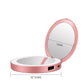 Multifunctional Makeup Mirror Ladies Portable USB Rechargeable LED Folding Light Convenient Small Mirror Beauty Makeup Mirror