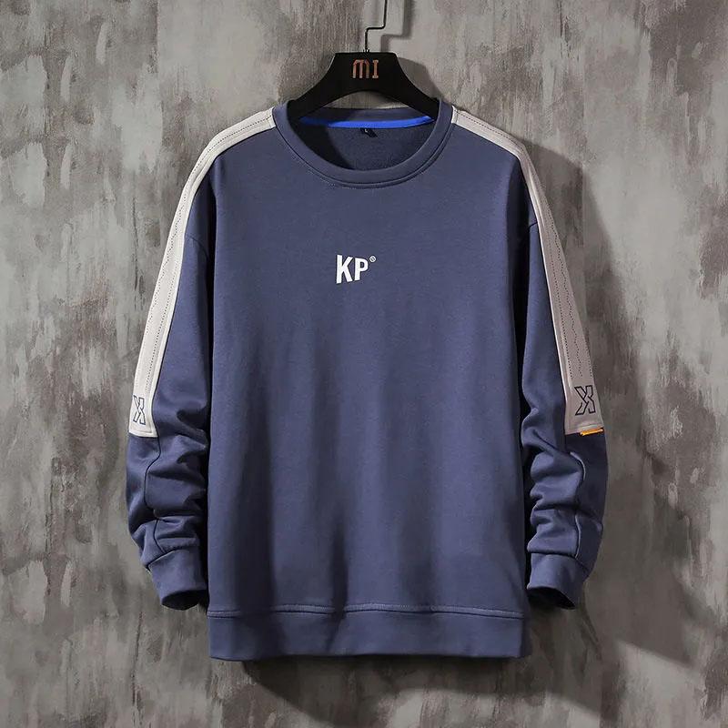Spring and Autumn Men's Plus Size Fat Round Collar Loose Extra Large Long Sleeve Printed Versatile Sweater