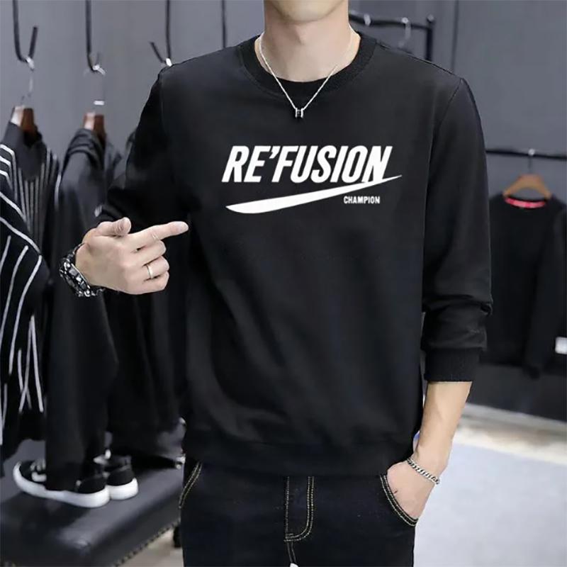 Autumn Sweater Men's Large Size Long-sleeved Sweatshirts Plus Velvet Round Neck Pullover Loose Bottoming Sweater Top