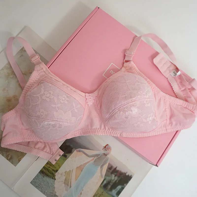 Large Size Women's Underwear No Steel Ring Full Cup Bra Ultra-thin Breathable and Lightweight Embroidered Bra