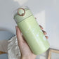 350/480ml Cartoons Stainless Steel Vacuum Flask Coffee Tea Milk Travel Straw Cup Cute Bear Water Bottle Insulated Thermos