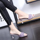 Women's Summer Open-toed Fringed Fur All-match Stiletto High Heels and Sandals and Slippers