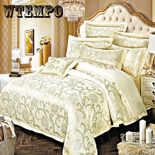 Wedding Luxury Bedding Sets Jacquard  Duvet Cover Set Bedclothes Bed Sheet Jacquard Lace