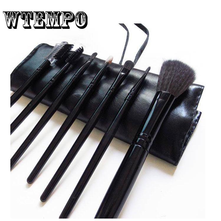 Set Makeup Brush Kit Soft Synthetic Head Wood Handle Brushes Fan Flat Brush Set
