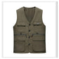 Spring, Summer and Autumn Middle-aged and Elderly Men's Vests Wear Multi-pocket Fishing Photography Casual Vests on Both Sides