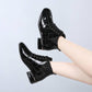 Woman Chelsea Boots Female Fashion Metal Pointed Toe High Heel Ankle Boots Sexy Ladies Shoes