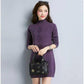 Turtleneck Sweater Dress Loose Casual Long Sleeve Winter Dress Women Knitted Jumper Dress Knitwear