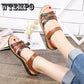Sandals Women's Fashion Casual Peep Toe Flat Shoes Roman Summer Sandals