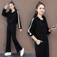 Suit Cotton-containing Leisure Sports Suit Hooded Long-sleeved Hoodie Wide Leg Pants Two-piece Women's Loose Suit Casual Wear