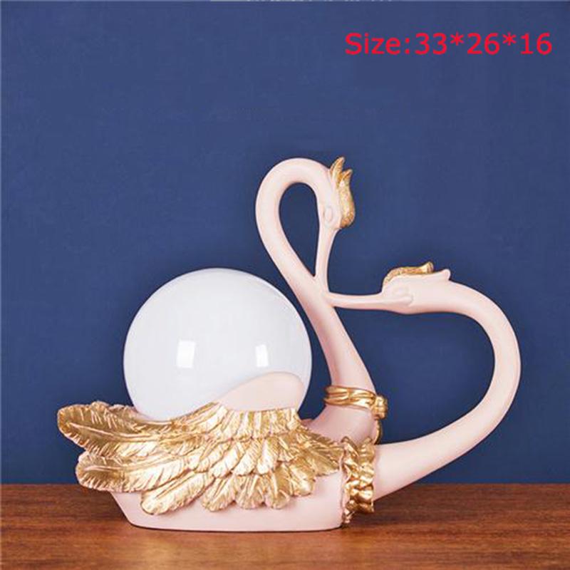 Swan Table Light Bedroom Living Room Bedside Light Hotel Study Desk Lamp Cloth Decoration Light