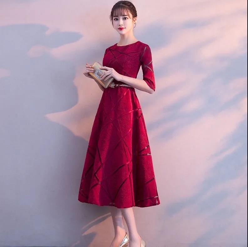Evening Dress Female Temperament Birthday Mini Dress Mid-length Banquet Noble Toast Dress Host Dress