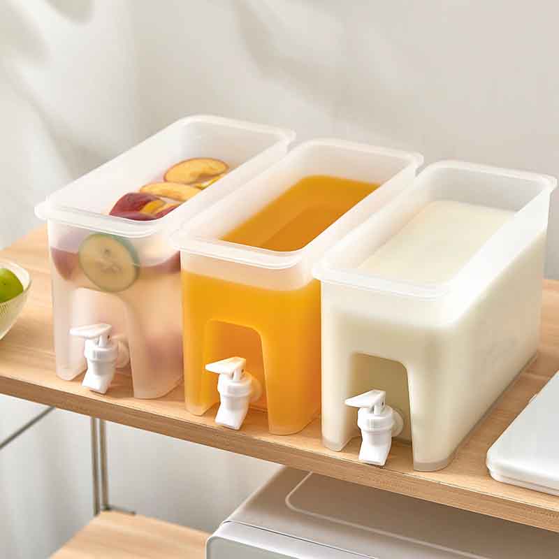 Cold Water Jug with Tap Water Beverage Drink Dispenser Fruit Teapot Tank Refrigerator Juice Kettle Cold Water Jug for Lemonade