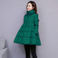 Large Size Cotton Padded Jacket Women's Winter Cloak with A Word Temperament Korean Version of Wild Thick Padded Jacket Mid-length
