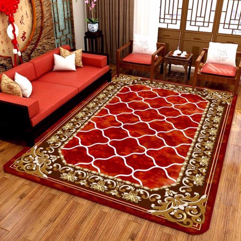 Big Size Persian Carpet Living Room Coffee Table Carpet Rectangle Ground Mat Classical Home