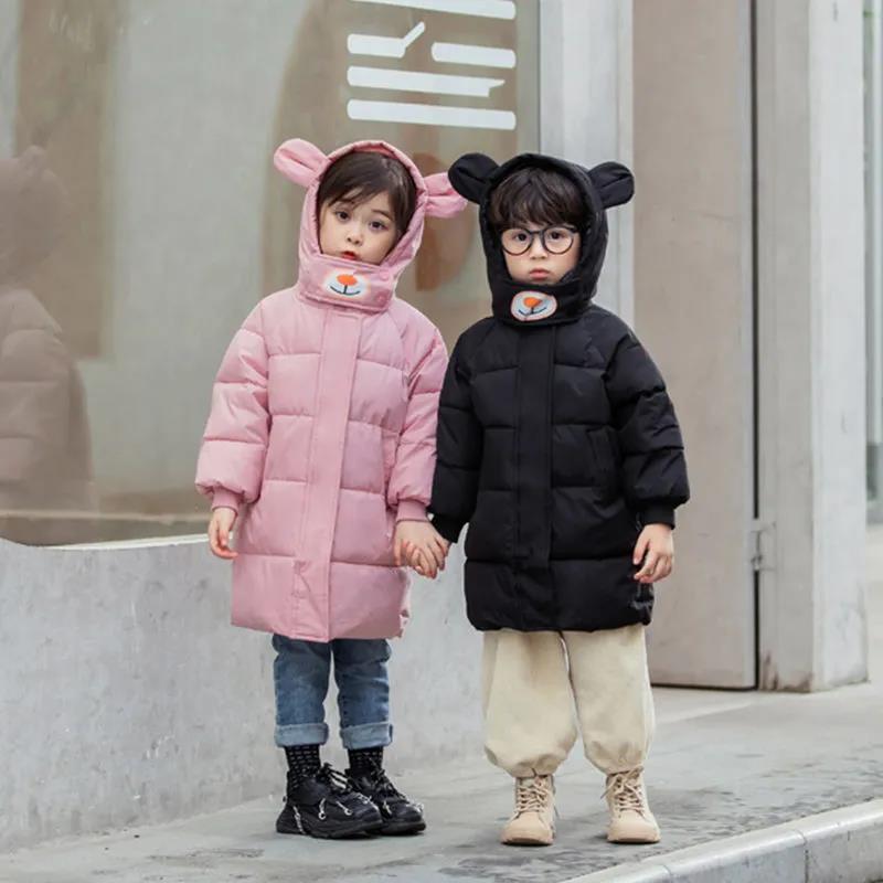 Children's Down Padded Jackets Mid-length Boys' Padded Jackets Girls' Baby Padded Jacket Foreign Fashion Outerwear Winter Children's Clothing
