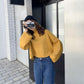 Autumn and Winter Half Turtleneck Sweater Short Padded Bottoming Shirt Loose Casual Young Women's Top
