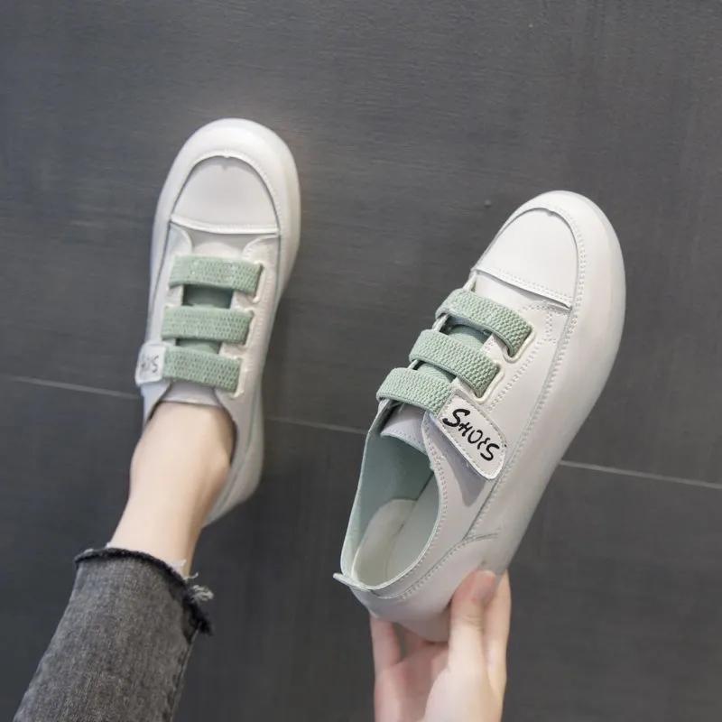 Women's Shoes Velcro Small White Shoes Ladies Soft Sole Sneakers All-match Korean Style Student Flat Casual Board Shoes