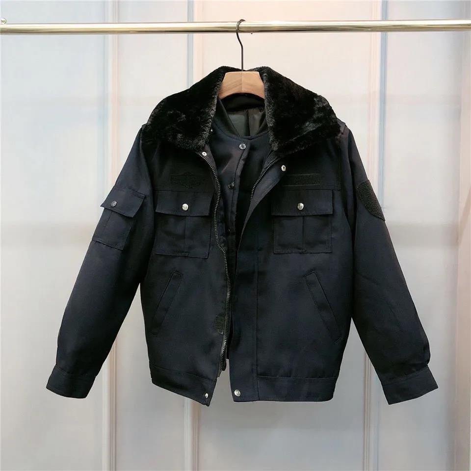 Winter Men's Jackets Plus Cotton Padded Jackets Senior Uniforms, Slim Men's and Women's Tops