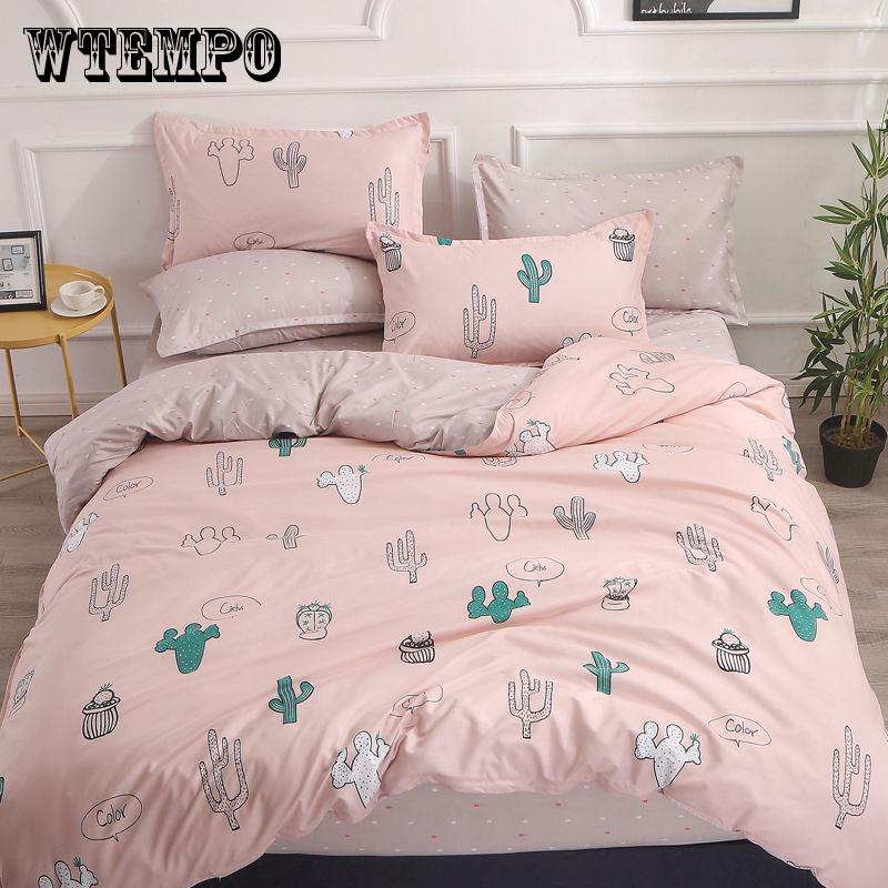 New Stylish 3/4pcs Cute Unicorn and Flamingo Bedding Sets Tropical Leave Duvet Cover Bed Sheet