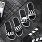 Sandals and slippers men and women fashion word drag couple outdoor wear black and white extra large