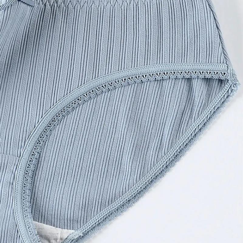 4-packs Japanese Style Girl Pure Cotton Modal Panties Simple Middle and Low Waist Students' Seamless Antibacterial Underpants Women's Solid Panties