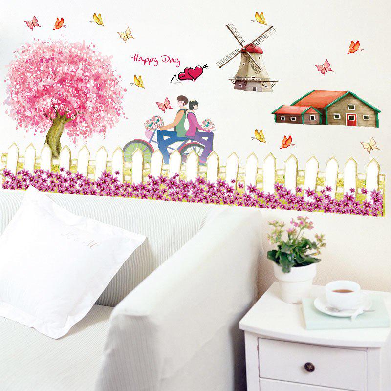 [Wall stickers] new design fence windmill pattern Pastoral style farm theme decorative decals diy wa
