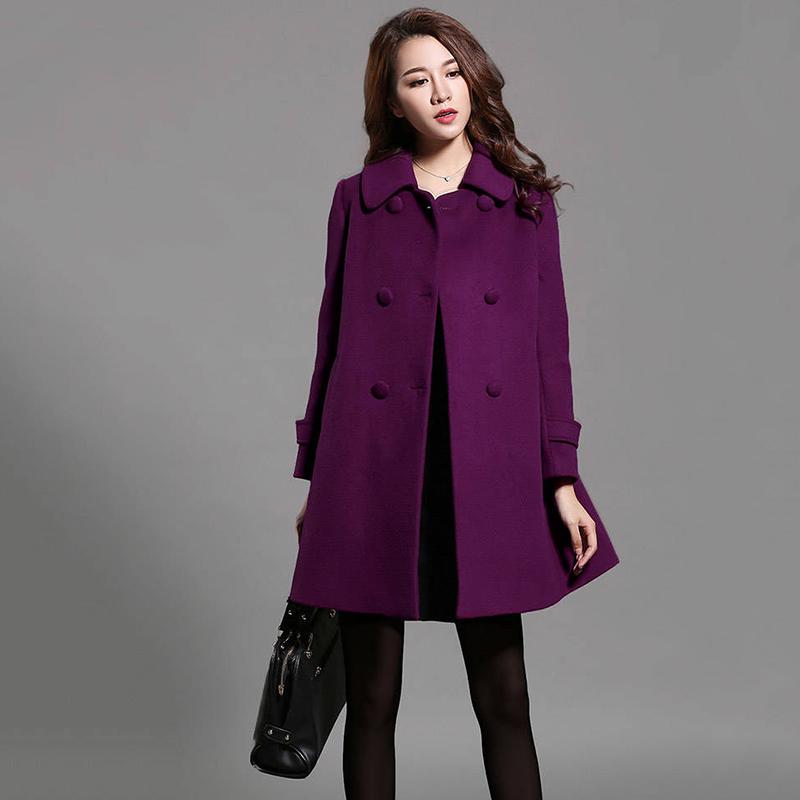 Autumn Winter Jacket Women Overcoat Wool Coat Plus Size 3xl 4xl Slim Blend Clothes Ladies Outerwear