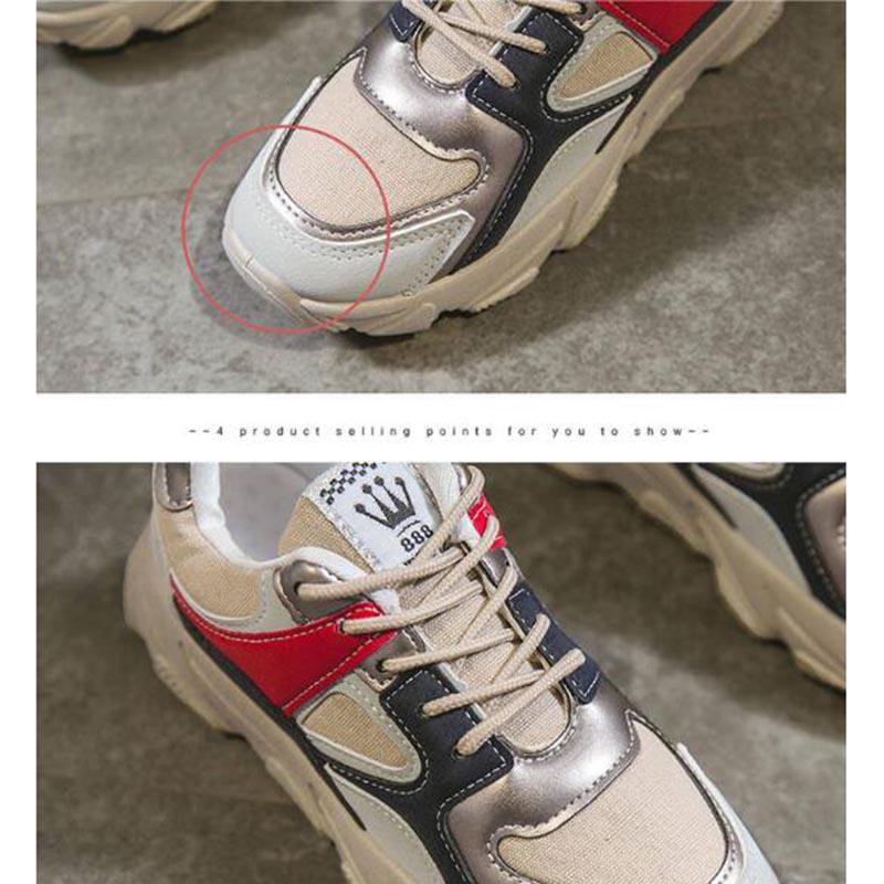 Women's Platform Chunky Sneakers Fashion Women Flat Thick Sole Shoes Woman Dad Footwear