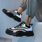 Plus Size39-44 Men Low-top Sneakers Luminous Running Basketball Shoes Breathable Lightweight Non-slip Sock Shoes Wear-resistant Deodorant Skate Shoes
