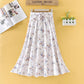 Summer Floral Printed Chiffon Women's Skirt High Waist A-line Long Skirts Female Casual Lady Skirt