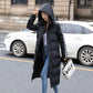 Down Jacket Women Black Thick Straight Loose Loose White Duck Down Knee-to-ankle Mid-length Super Long Winter Hood